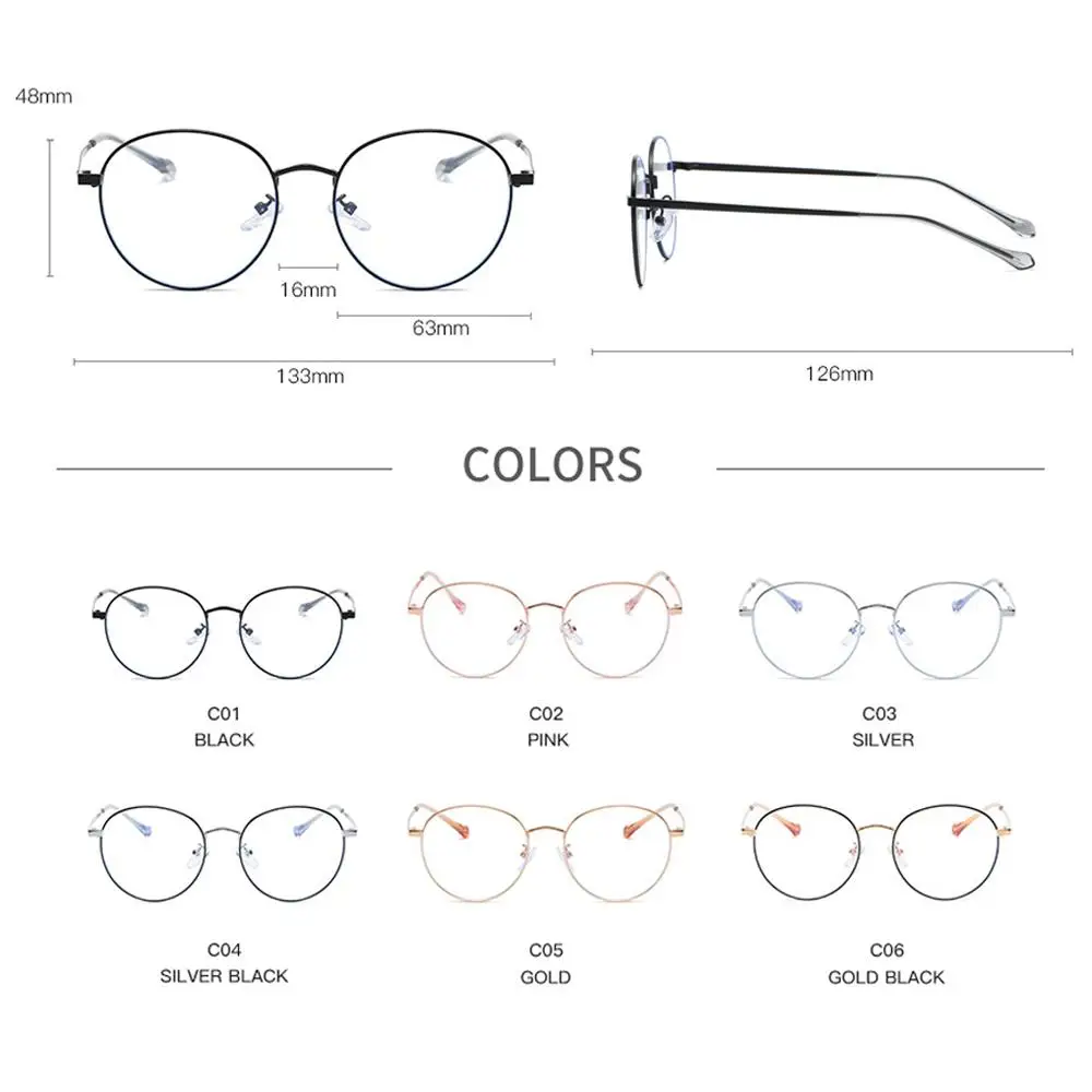 

LongKeeper 2021 New Computer Glasses Anti Blue Light Gaming Eyeglasses Frame Women Vintage Round Clear Lens Eyewear Optical