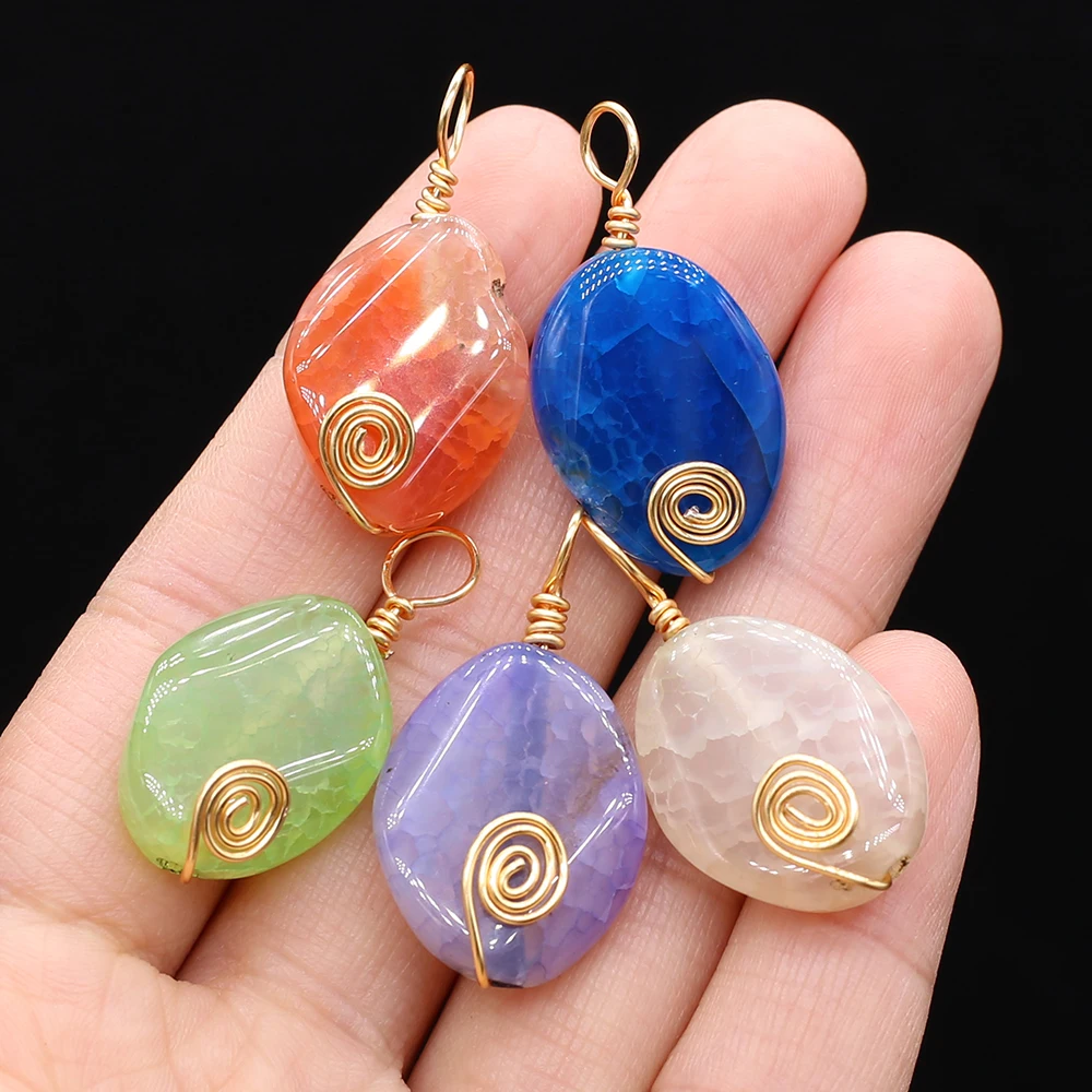 Подвески из натурального камня, драконовый Агат, красочные, 16x33 мм, золотая нить для самостоятельного изготовления ювелирных изделий, браслет, ожерелье, подарок