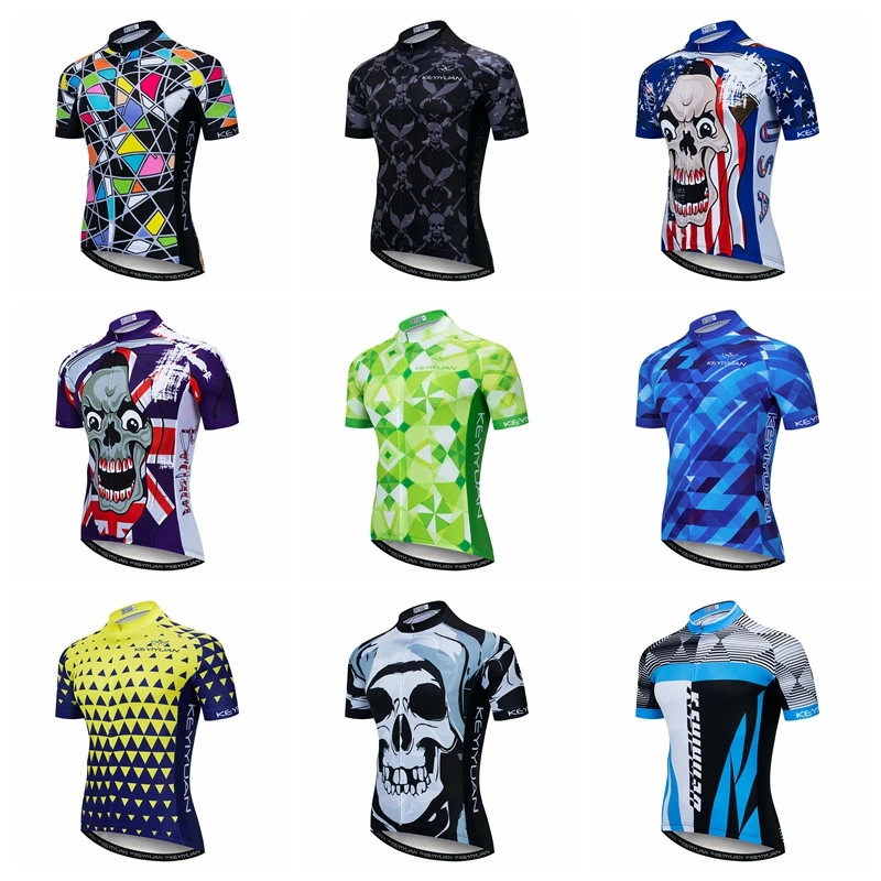 Футболка мужская для велоспорта трикотажная одежда в клетку горных велосипедов