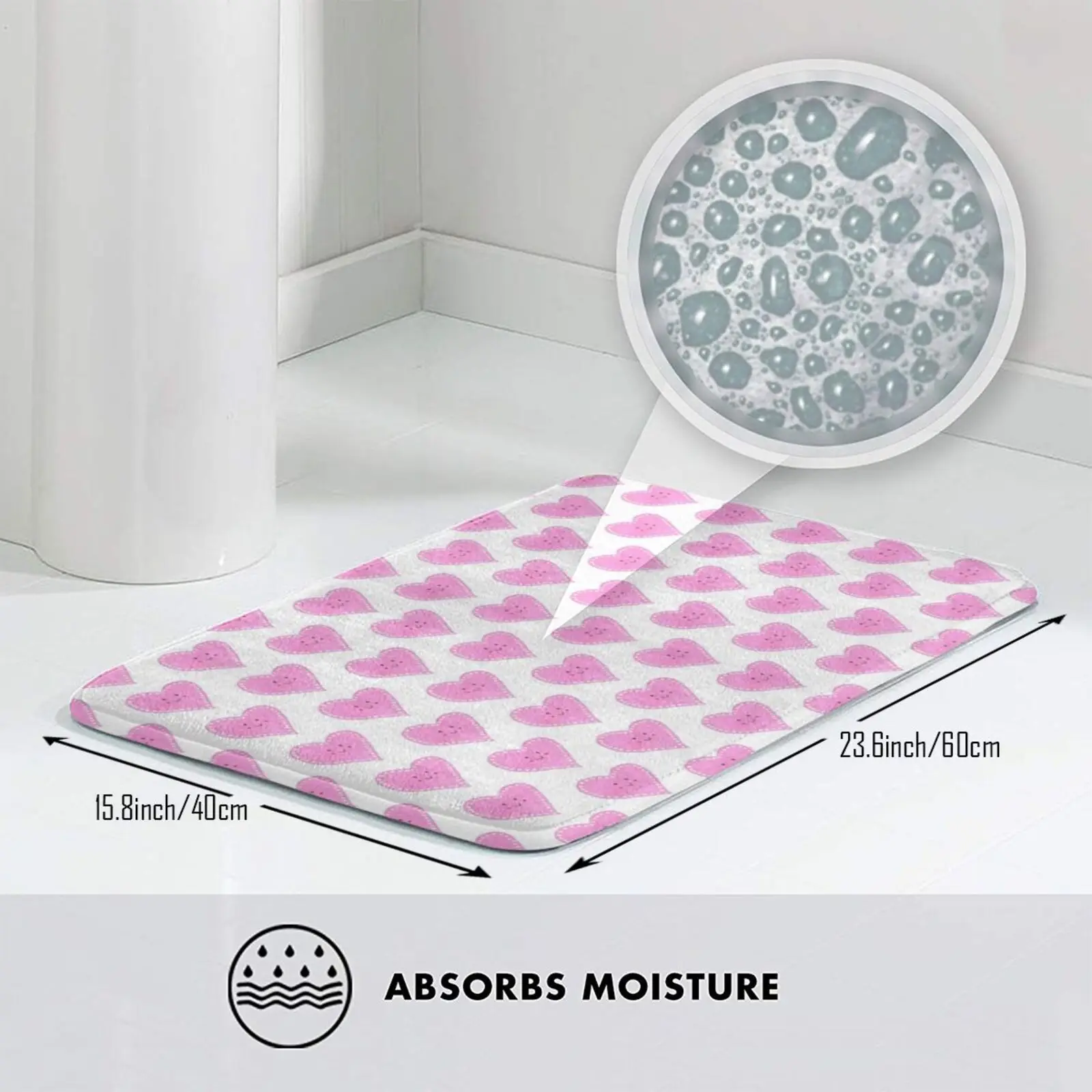 Коврик с изображением сердца из сахара мягкий коврик рисунком в виде розового