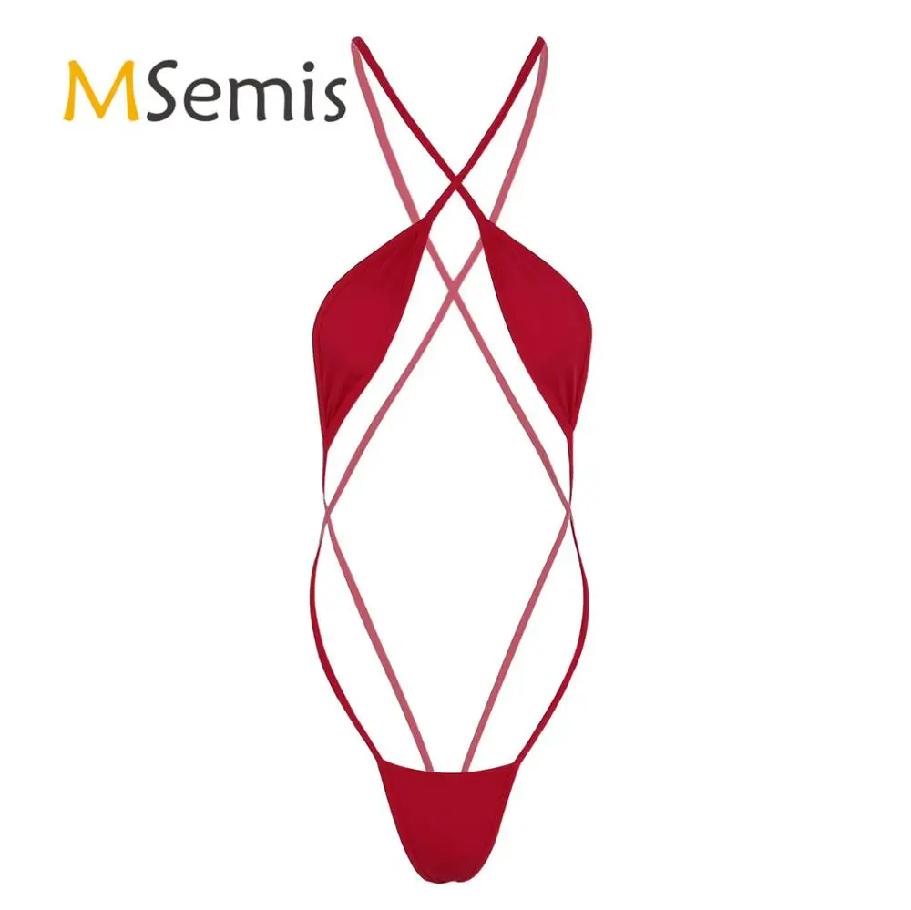 Женское нижнее белье боди-Бикини на бретельках с открытой спиной и