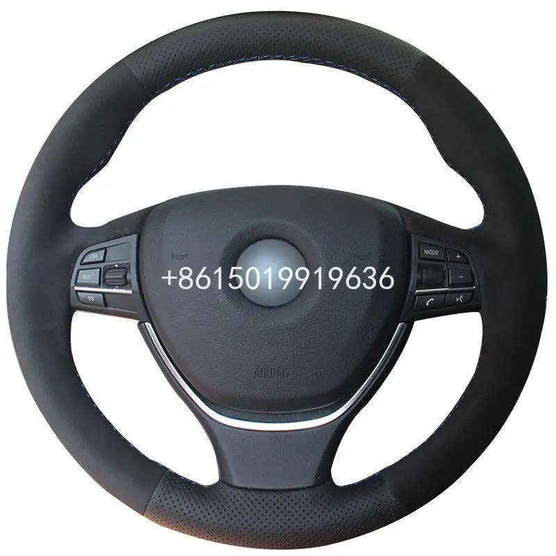 

Новый DIY Швейные На черная замша кожаное рулевое колесо Крышка для BMW F10 2014 520i 528i