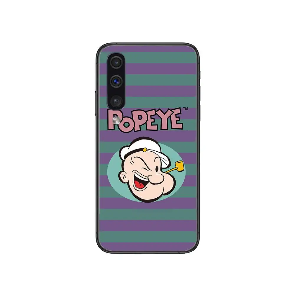 

funny popeye spinach case Phone cover hull For SamSung Galaxy S 8 9 10 20 21 S30 Plus Edge E S20fe 5G Lite Ultra black soft