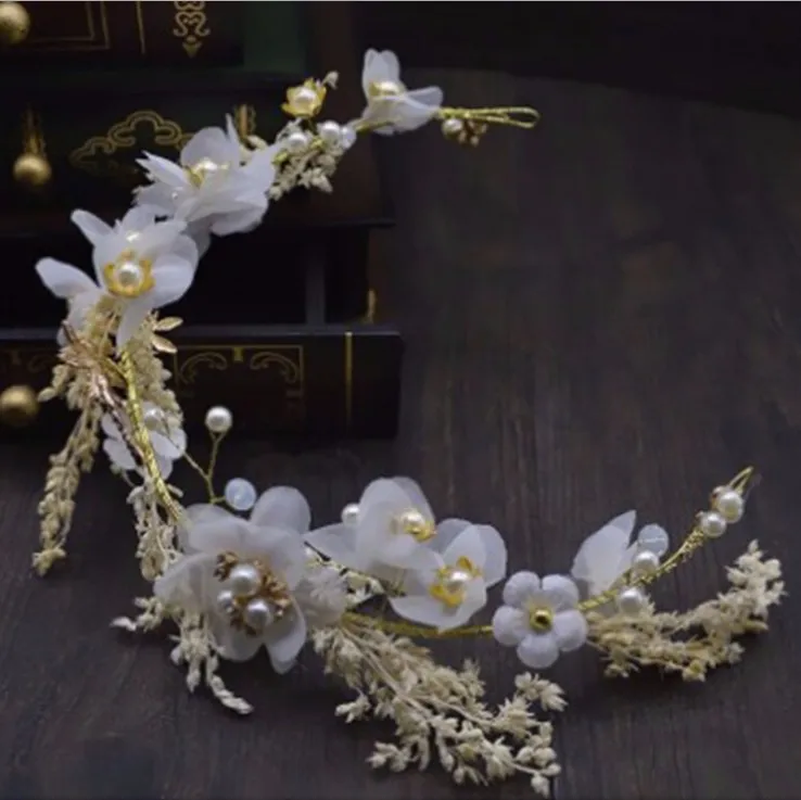 Романтические искусственные цветочные повязки для волос гирлянда головной убор