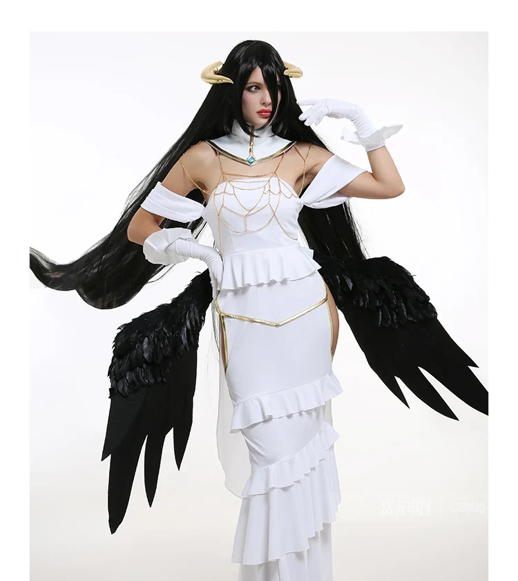 Женский костюм для косплея Albedo белое платье Оверлорд альбедо Хэллоуин