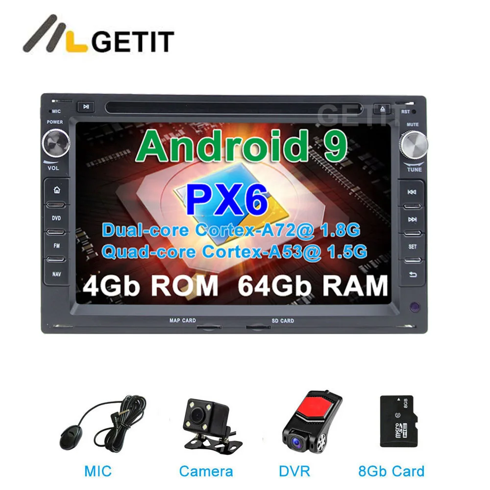 DSP 64G PX6 Android 9 автомобильный dvd-плеер для VW/Volkswagen/GOLF/POLO/TRANSPORTER/Passat b5 Автомобильный мультимедийный Радио Видео плеер gps