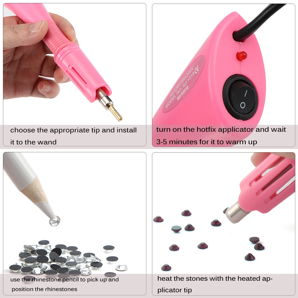 DIY аппликатор для исправления с 7 наконечниками 2000 шт. Стразы быстрый нагрев