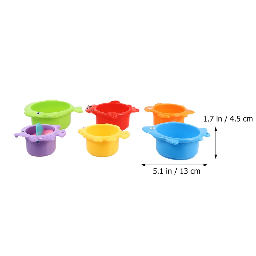 

6pcs Unique Stacking Cup Educational Shower Stacker Cup Bathroom