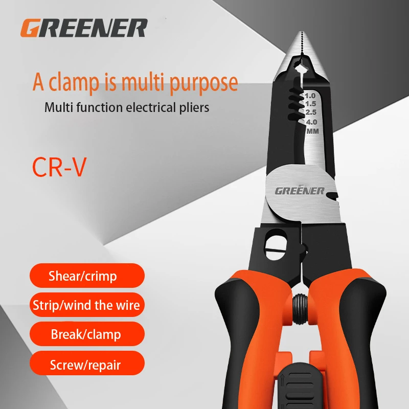 

Multi Tool Cutting Pliers Clamp Wire Stripper Press Pliers for Crimping Multitool Keychain Construction Tools Crimper Repair