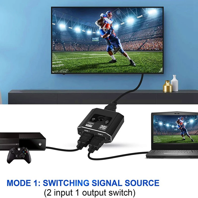 

HDMI Intelligent Switcher, Small and Portable One-In-Two-Out/Two-In-One-Out Hd Switcher Suitable for Monitors, Tvs, Etc.