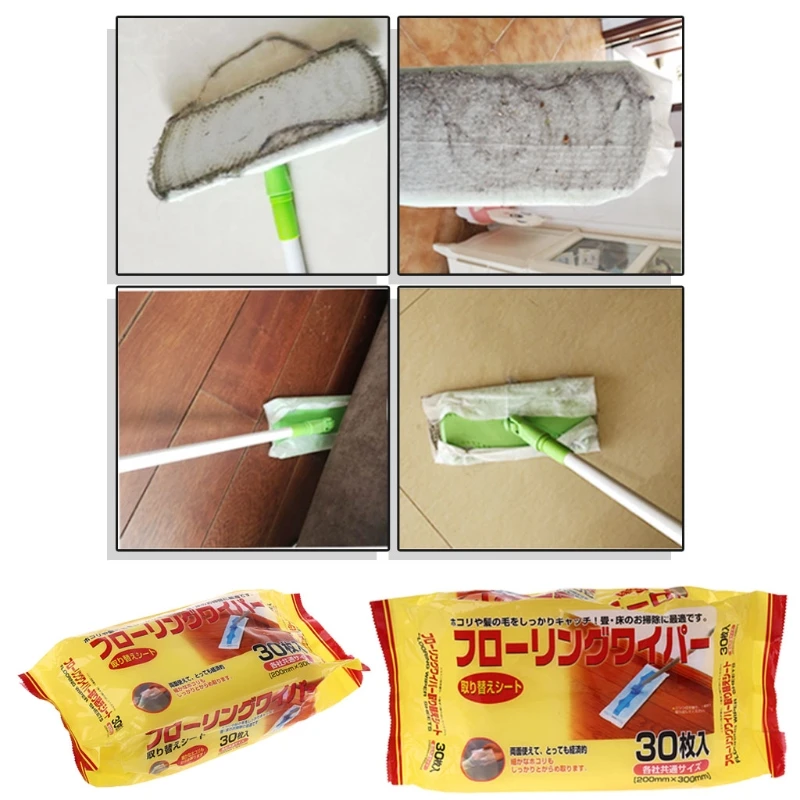 

30pcs/bag Disposable Electrostatic Dust Removal Mop Paper Home Kitchen Bathroom