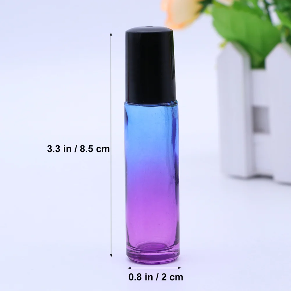 

10pcs 10ML Glass Roller Balls Gradient Roller Bottles with 2pcs Opener Pry Tool for Essential Oils Perfume Bottle (Blue and Purp