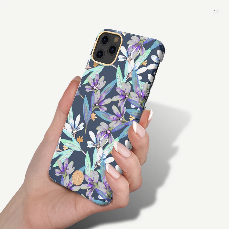 Kingxbar с украшениями в виде кристаллов и цветов Bling чехол Обложка для Apple iPhone 11 Pro Max с модными бриллиантами жесткий ударопрочный чехол-накладка чехол Для женщин леди