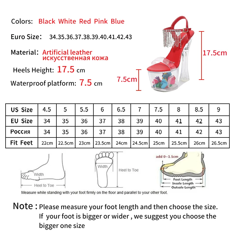 

LEOPARD LAND Women's Summer Waterproof Platform Non-slip Sexy Nightclub Sandals Rhinestone Thick Heel Flower Crystal Sandals LFD