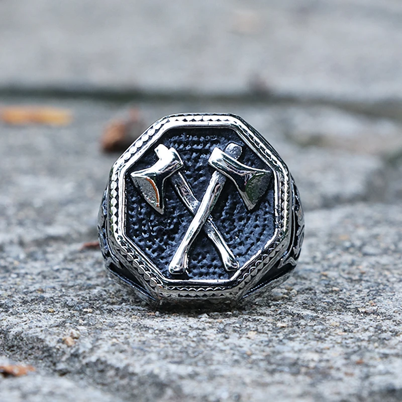 Готический славянские топор Perun байкерские мужские кольца из нержавеющей стали