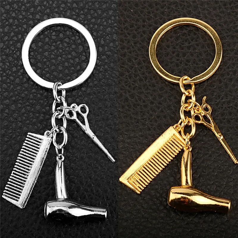 

Stylish Hair Dryer/Scissor/Comb Keychain & Pendants Scissors Jewelry Cosmetologist Hair Dresser Key Chain Hairdresser Gift toy