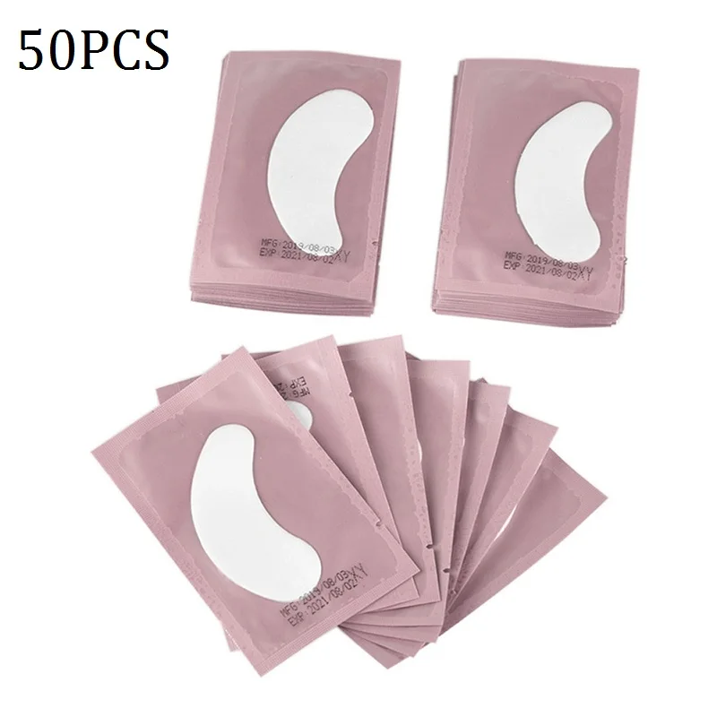 50PCS Pink 2/10/50 шт насадка для ресниц расширений гель без ворса ресницы для наращивания Eyepads маска гидрогель Eyepads повязка на глаза для наращивания ресниц - Цвет: 50PCS Pink