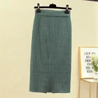 Юбка-карандаш трикотажная черная осенне-зимняя, до середины икры, до колена, для офиса