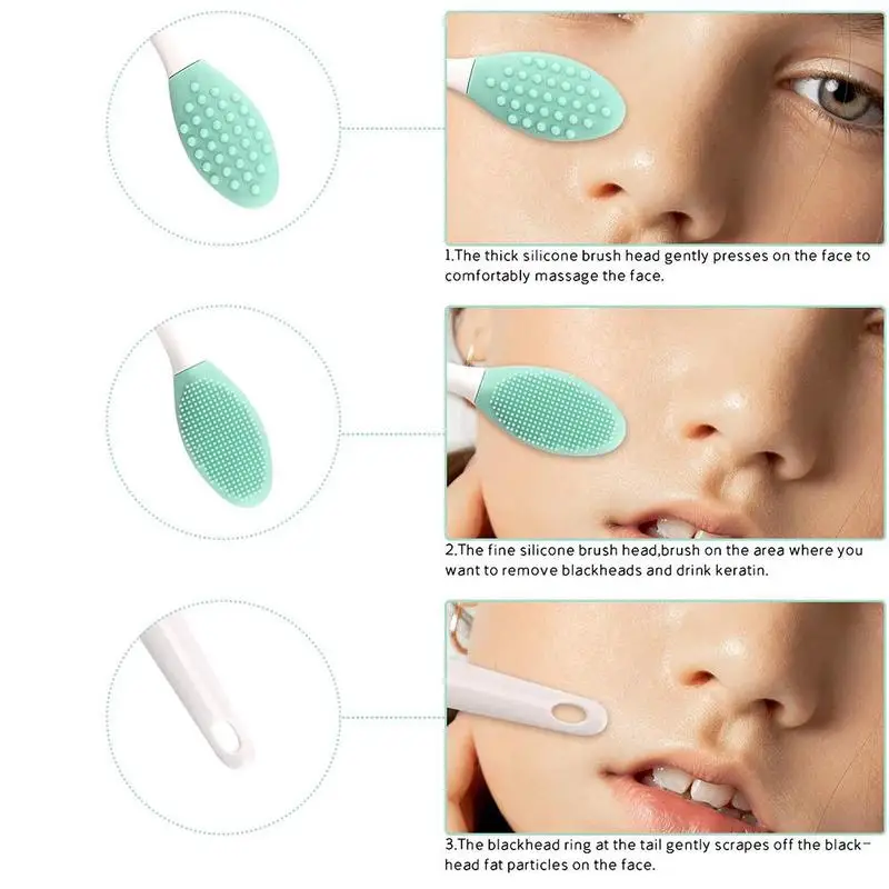 

5 Color Manual Silicone Multi-Effect Blackhead Brush Nasal Brush Beauty Tools Pores Artifacts Face Washing