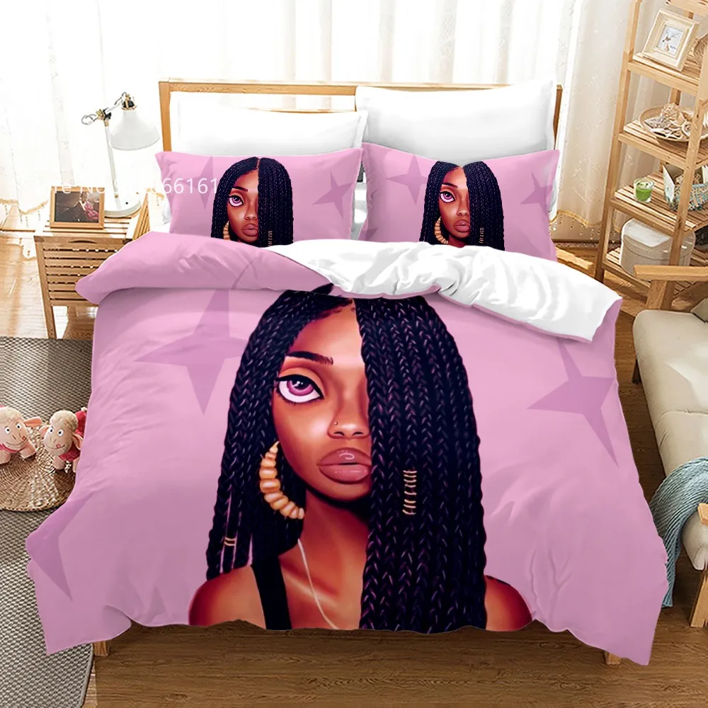 2/3 Pcs African Woman Duvet Cover Beautiful Tribal Girl Bedding Set Exotic Lady Bed Line For Kids Girls (No Sheets | Дом и сад