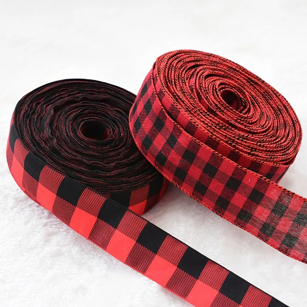 Ленты в шотландскую клетку 3 5/5 см вручную изготовленная Лента Сделай сам бант