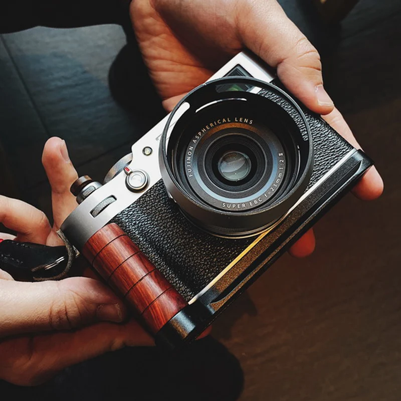 

Hand Made Wooden Hand Grip Bracket Quick Release L Plate For Fuji X100V Fujifilm X-100V
