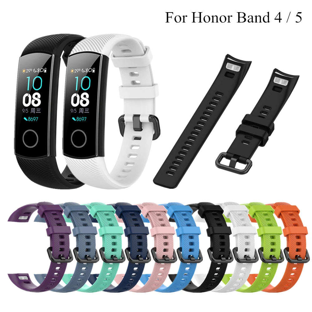 

Силиконовый ремешок на запястье для смарт-браслета Honor Band 5 4, сменный ремешок на запястье для Huawei Honor Band 5, умные аксессуары