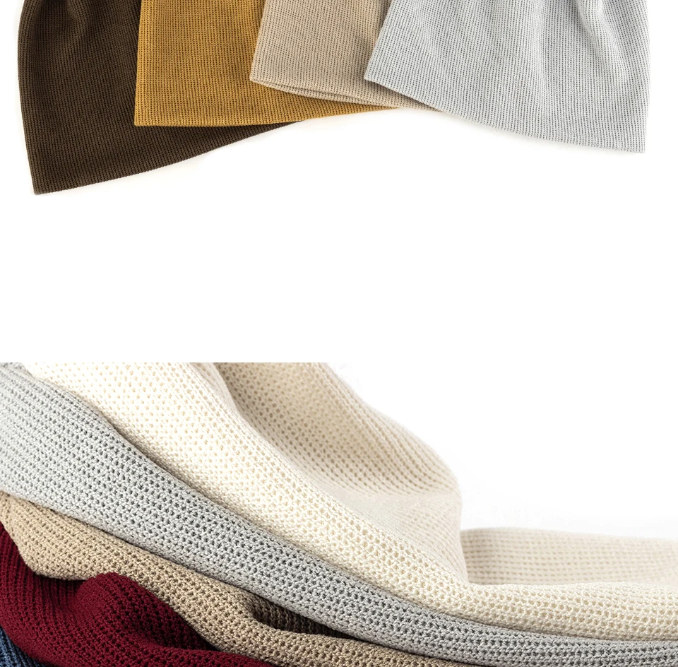 Frauen Mode Baumwolle Frühling Herbst Beanie Einfarbig Warme Gestrickte Hip-Hop Hut Unisex Outdoor Häkeln Stricken Baggy Motorhaube kappe – Detail 5