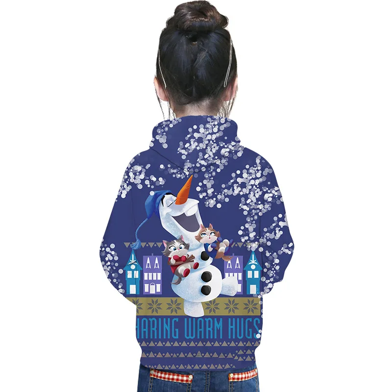Детская толстовка с 3D принтом снеговика на Рождество зимняя для мальчиков и