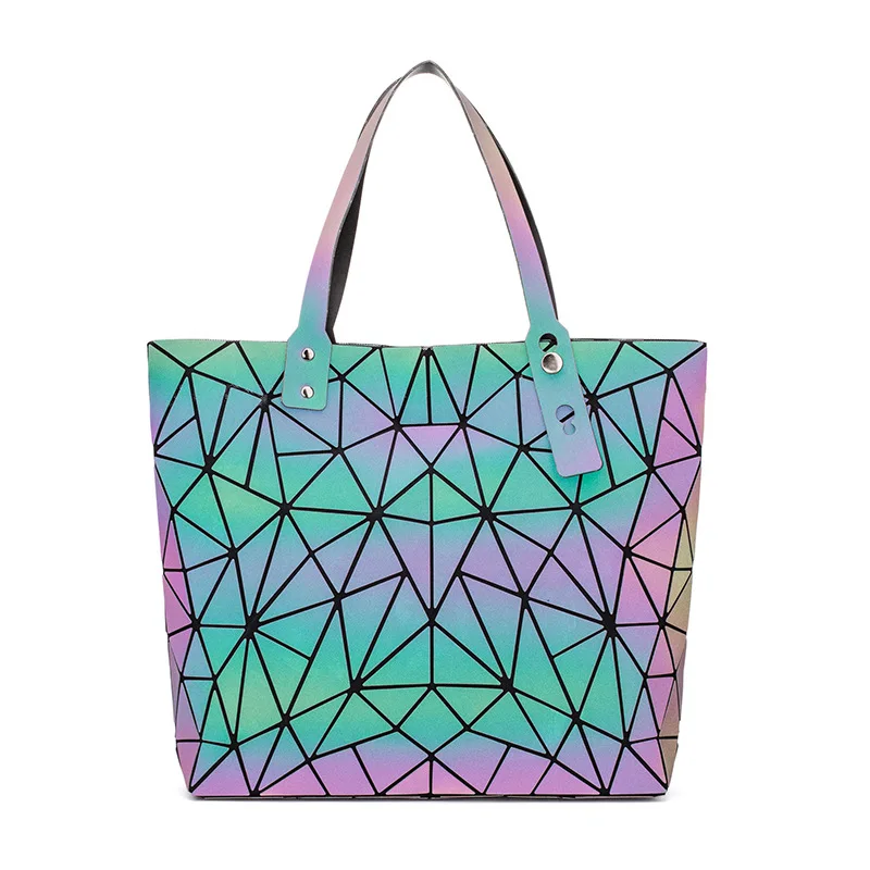 

sac a main new Luminous geometric bags for women 2020 Quilted Shoulder Bag Laser Plain Folding Handbags Hologram bolsa feminina