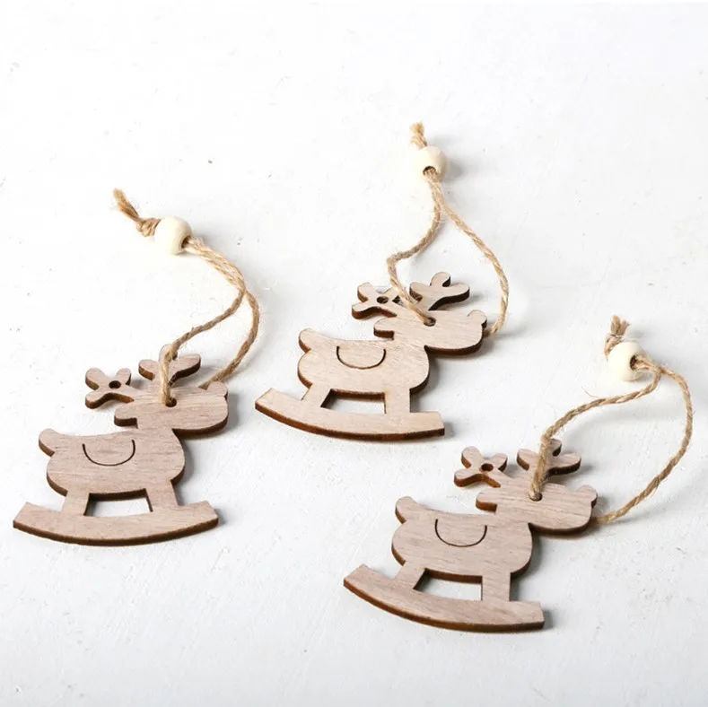 3 шт./компл. винтажные рождественские деревянные Подвески украшения DIY поделки