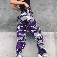 fashion women camouflage print cargo pants military army combat pants autumn casual pockets long trousers streetwear