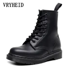 VRYHEIDНовые мужские ботинки из натуральной кожи; Сезон осень-зима; Повседневные ботильоны в стиле панк; Мотоциклетные ботинки для пары; Botas Hombre; Большие размеры 35-48