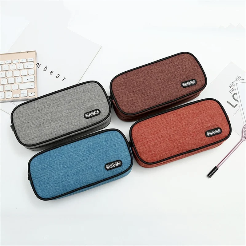 

1 Piece Large Capacity Pure Color Pencil Case Cute Pen Bag Zipper Storage Box Pouch Office School Stationary Supplies