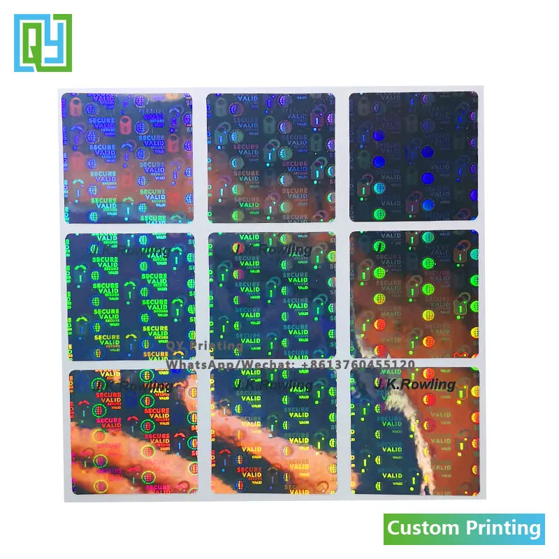 10000pcs 30x30mm Free Shipping Personalized Silver Hologram Sticker 3D  Laserable Foil Stickers Serial Number Label