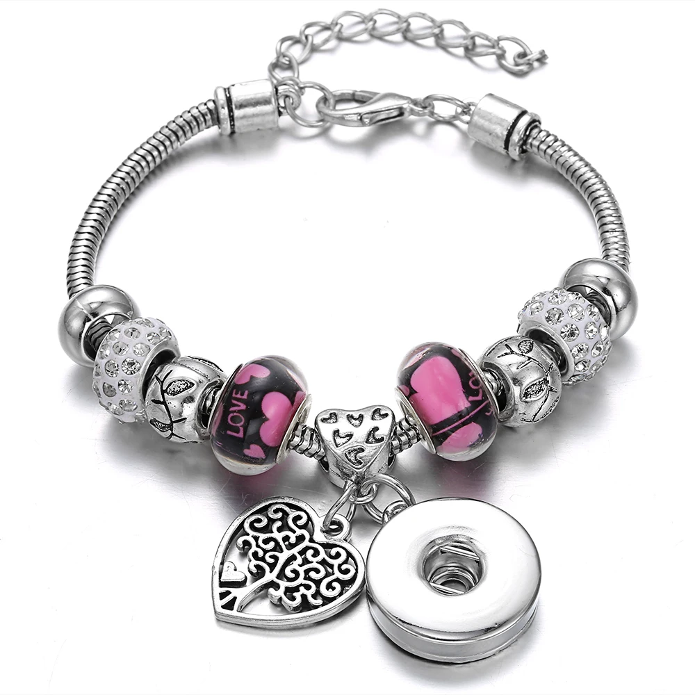 Новый браслет с кнопкой застежкой ювелирные изделия винтажный подвесками в виде