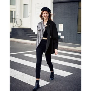 AE L Блейзер , повседневная шерстяная куртка , пальто ассиметричный на и зиму, модная женская одежда , новинка осень 2019