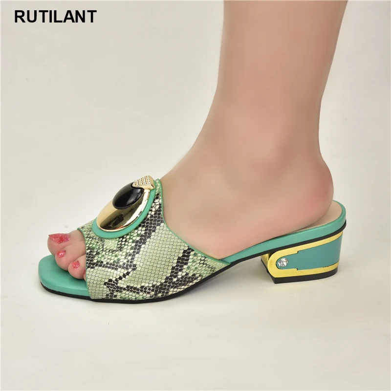 Новинка 2020 года Африканские шлепанцы на низком каблуке Итальянские дизайнерские