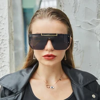 european and american large square one piece woman fashion sunglasses men outdoor high quality luxry brand comfort wear glasses