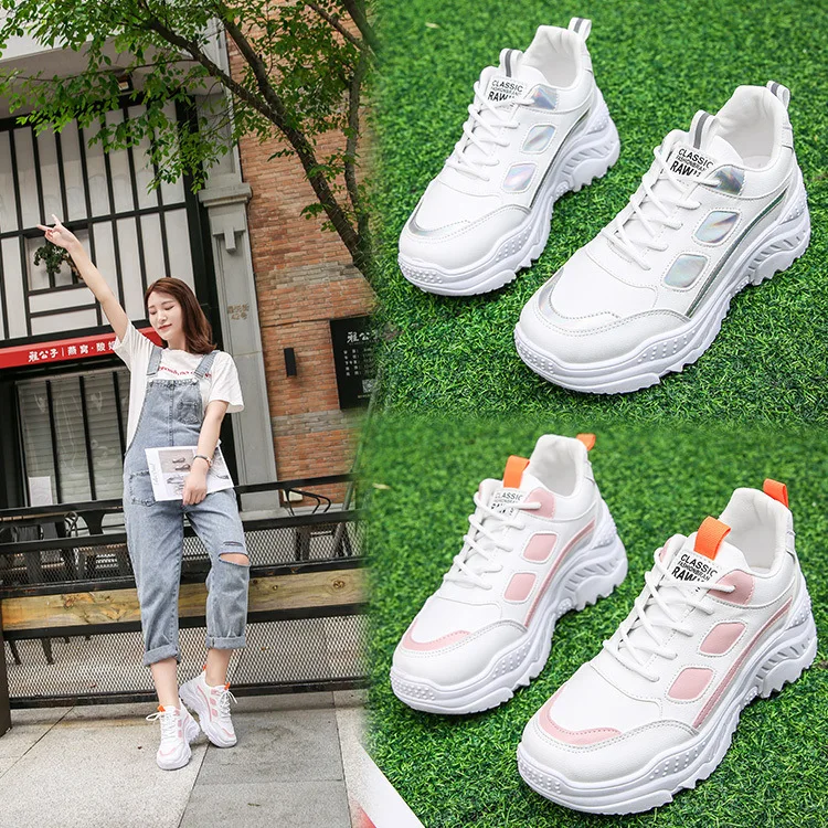 Кроссовки женские массивные Вулканизированная подошва повседневная обувь в