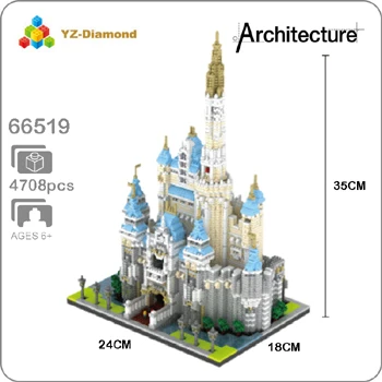 dream castle YZ архитектура Тадж-Махал замок пизанский Лувр учительная Башня Халифа башня мост мини алмазное здание duplo блоки игрушка - Цвет: dream castle