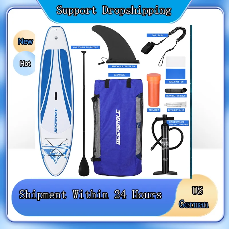 

2021 Inflatable Stand Up Paddle Board With Free Premium SUP Accessories & Backpack Non-Slip Deck Waterproof Bag Leash Paddle