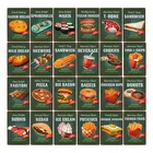 Плакат для фаст-фуда с гамбургерами, металлическая фотография, настенная плитка для паба, бара, кухни, картофеля фри, домашний декор 20x30 см
