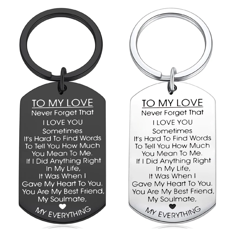 

To My Love Keychain Gift for Husband Wife Anniversary Valentines Day Birthday Boyfriend Girlfriend Jewelry for Soulmate Lover