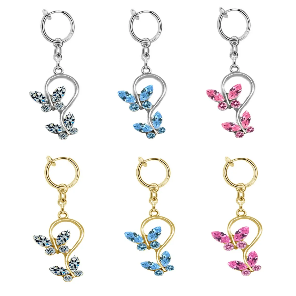 

Gabriel Jewlery Fake Belly Piercing Jewelry Clip on Belly button Rings pink butterfly belly Piercing jewelry black bunny