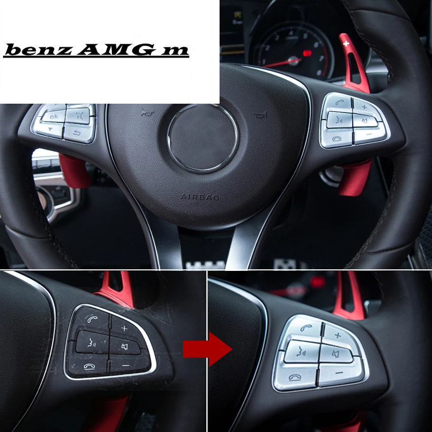 

Steering Wheel Sticker Trim Cover for Mercedes Benz A B C GLC GLA CLA CLS V Class Vito W176 W246 W205 X253 X156 W447 Car Styling