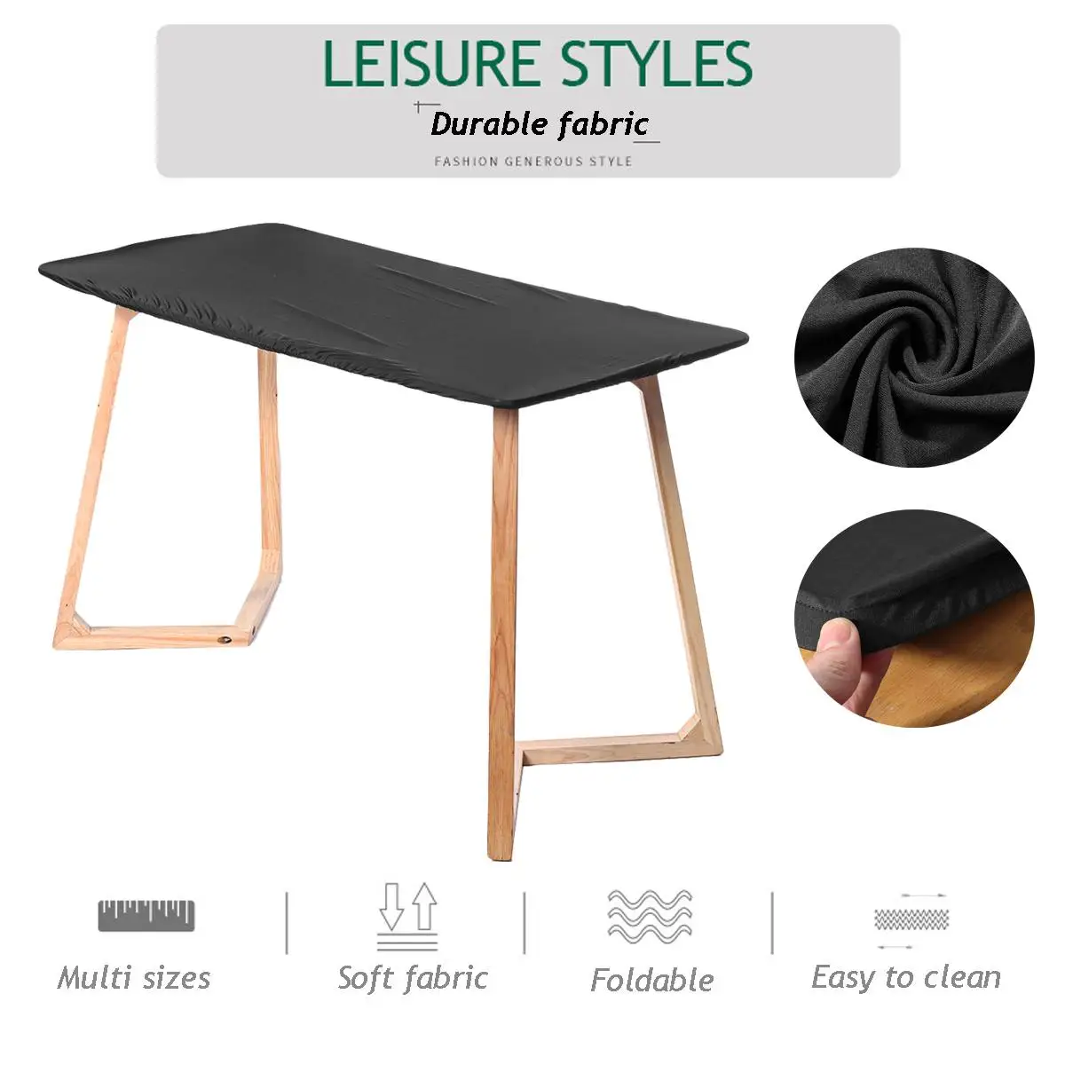 

Polyester Spandex Table Topper Rectangle Stretch Tablecloth Cover Dustproof Wedding Table Cloth Home Event Hotel Decoration