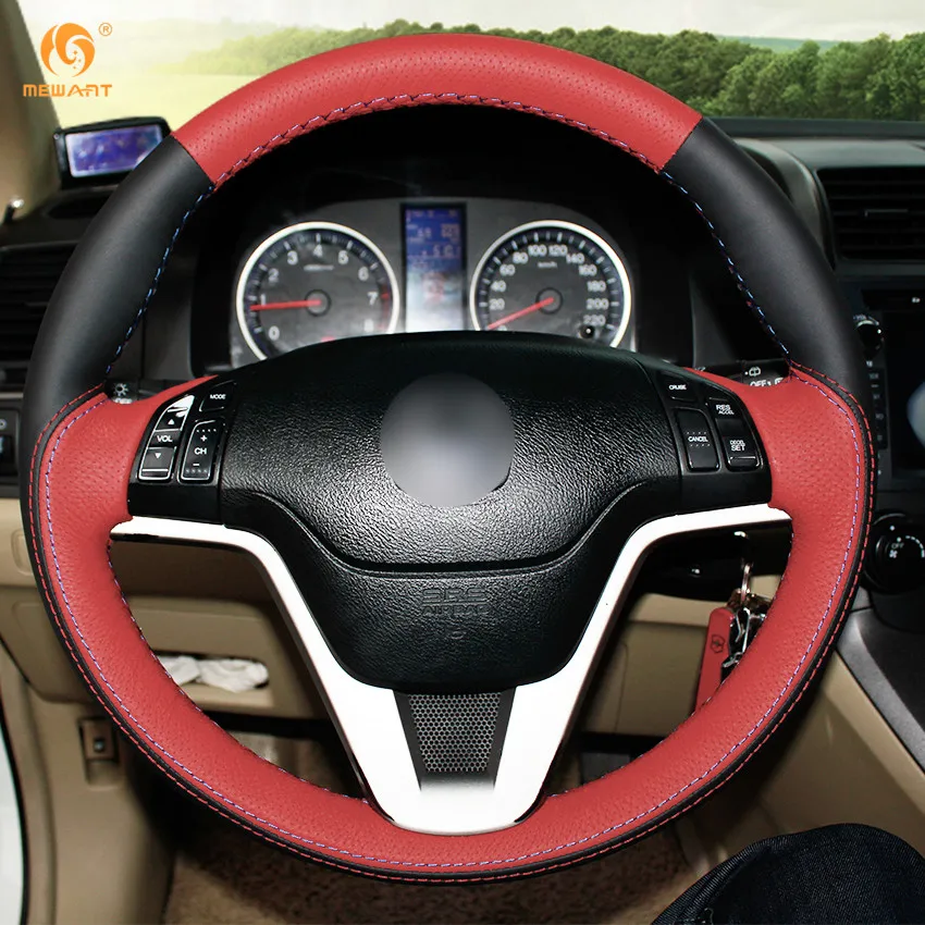 Чехол на руль MEWANT для Honda CRV черный красный чехол из натуральной кожи аксессуары
