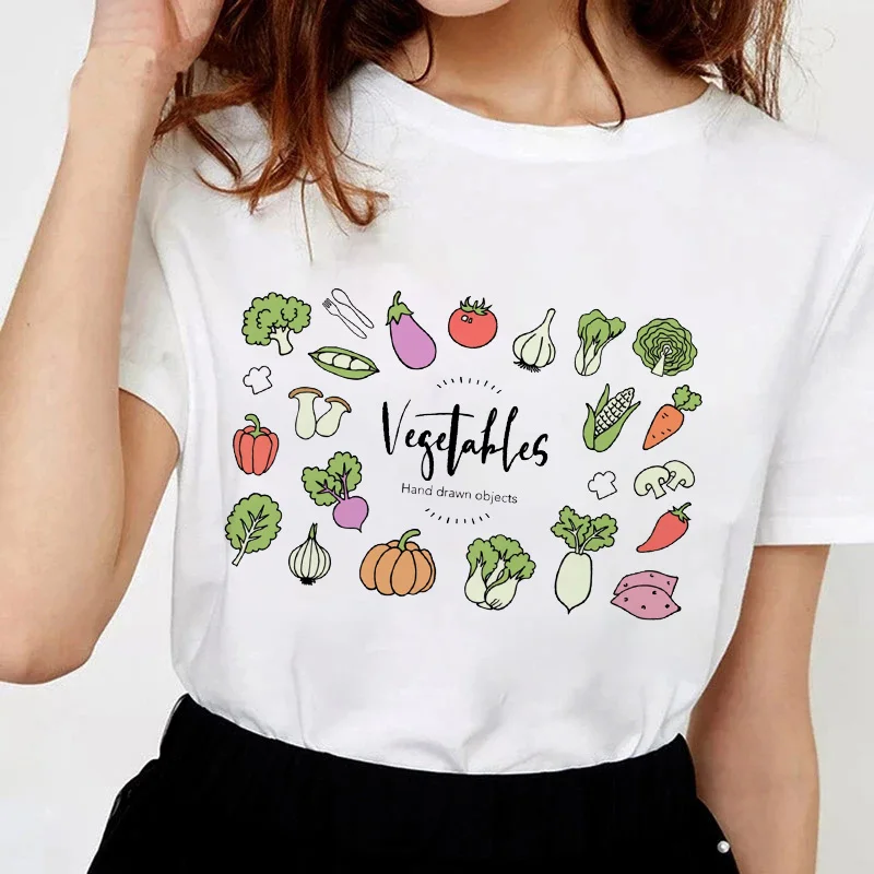 

Women T-shirts 2021 Fashion Short Sleeve Vegetables Print Clothes Ladies Graphic Tops Summer Casual tshirt femme Plus Size XXXL