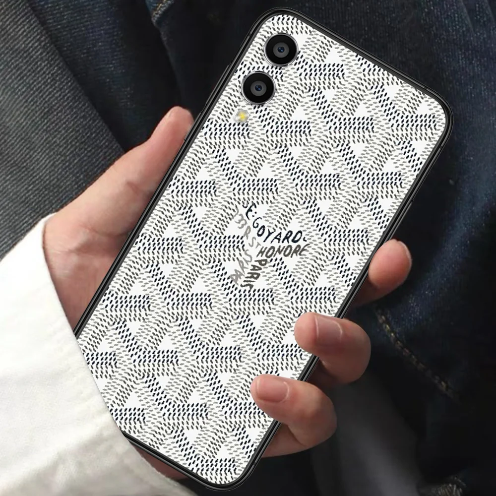 

Luxury Brand Goyard Phone Case For HUAWEI Honor 6 7 8 A S 9 X Mate 10 20 30 i Lite Pro Y7 2019 black Funda Trend Prime Silicone